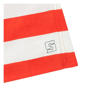 Smallable Kid - Archie Striped Swim Shorts | Dark Red