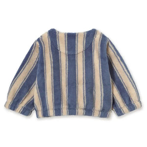 Tinycottons - Striped Fleece Jacket | Petrol Blue