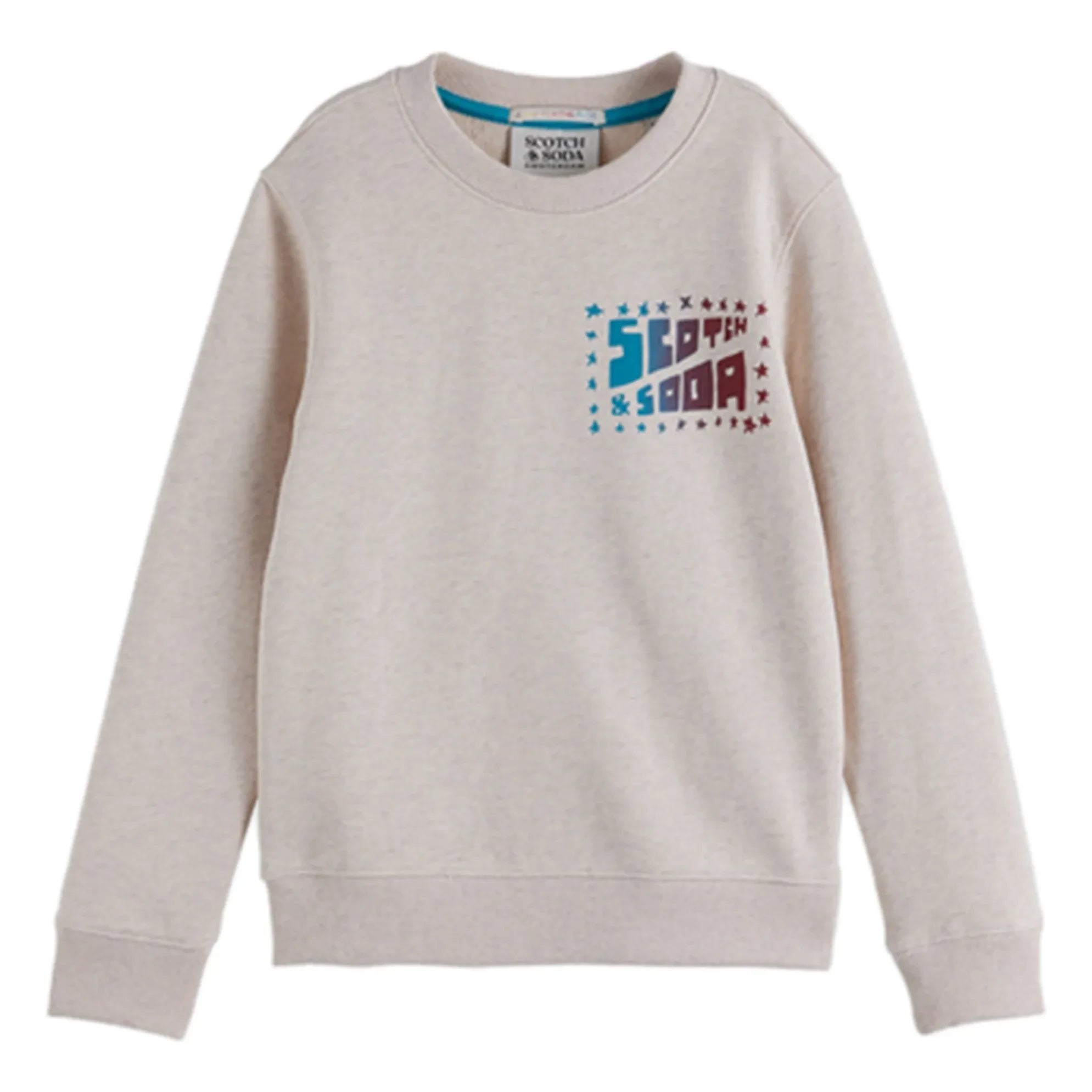 Scotch & Soda - Artwork Logo Sweatshirt Organic Cotton | Heather White