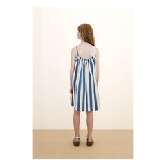 Tinycottons - Linen Striped Strapless Dress | Blue