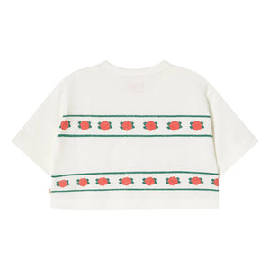 Tinycottons - Crop Roses Organic Cotton T-Shirt | White