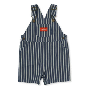 Goldie + Ace - Striped Short Salopette | Dark Blue