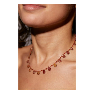Ivarene - Harper Drop and Bead Necklace | Red Jasper