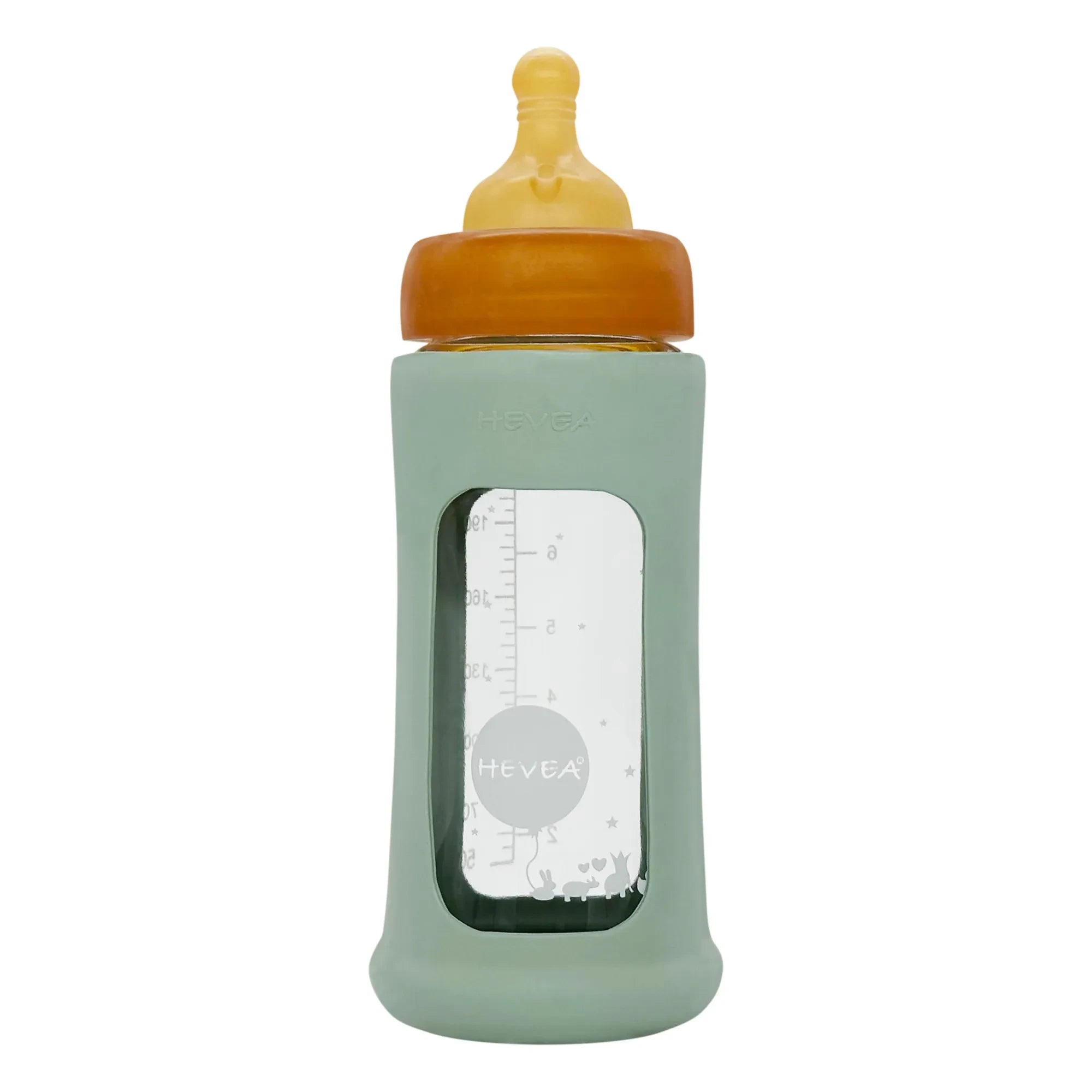 Hevea - Medium Flow Wide Mouth Glass Bottle Protector Sleeve | Olive Green