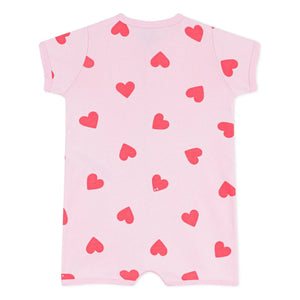 Petit Bateau - Heart Print Romper Pajamas | Pink