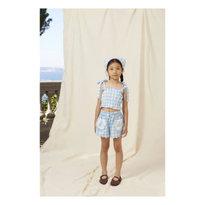 Bebe Organic - Viola Tiles Embroidered Pocket Shorts | Light Blue