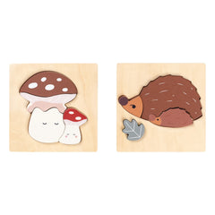 Fabelab - Hedgehog and Mushroom Puzzles - Set of 2