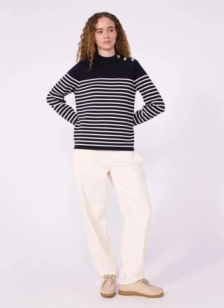 Petit Bateau - Striped Wool Sweater | Navy