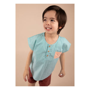 Loir - Kurta Striped Jacket | Turquoise
