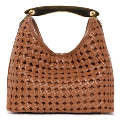 Elleme - Small Boomerang Knit Leather Bag | Cognac