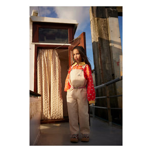 Sticky Lemon - Striped Lemon Salopet | White