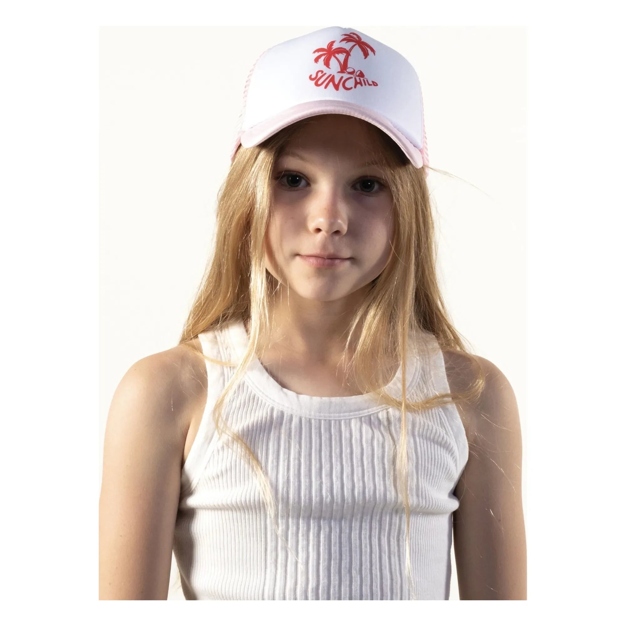 Sunchild - Palmtree Trucker Hat | Powder Pink