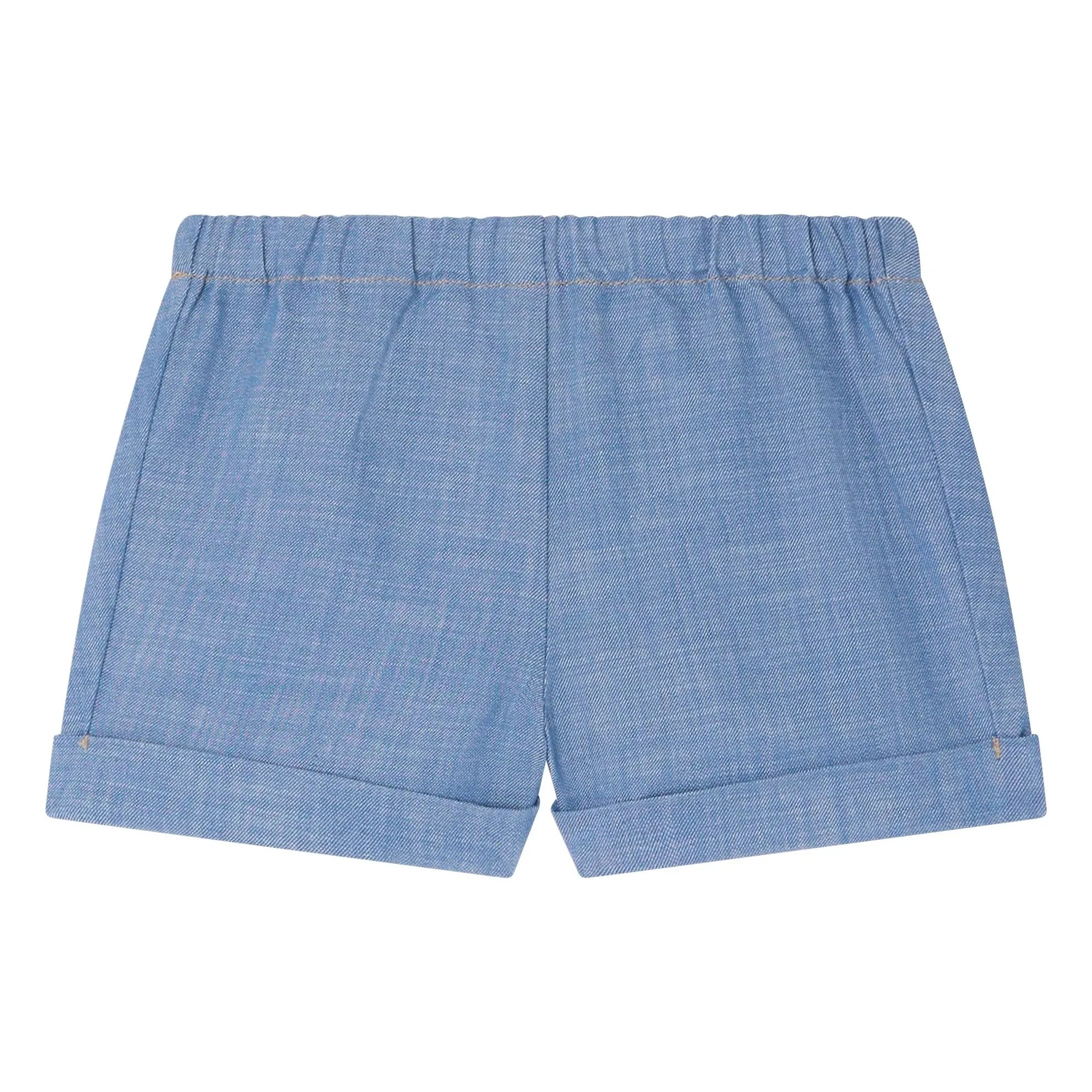 Bonpoint - Ecady Chambray Organic Cotton Shorts | Blue