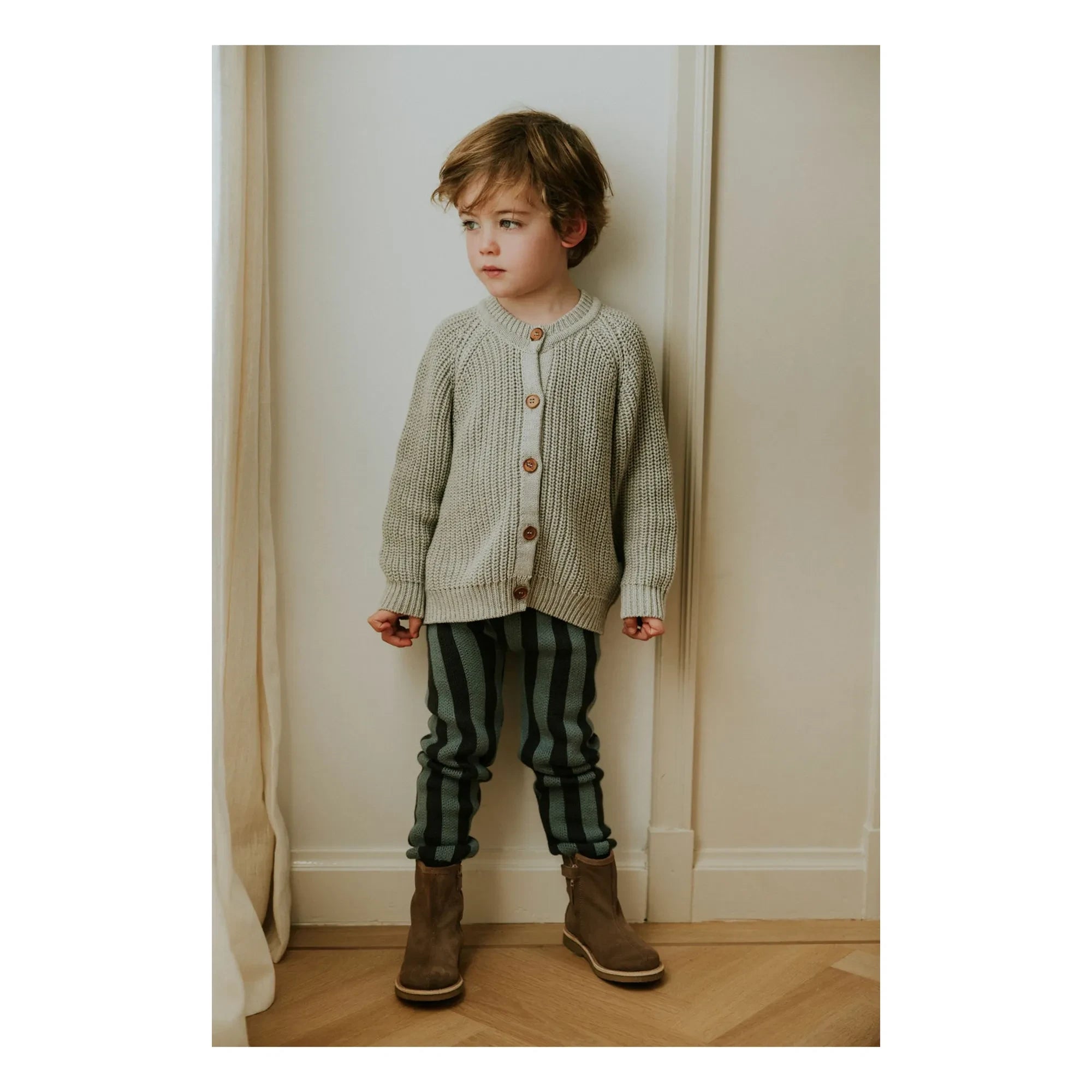 Yuki - Organic Cotton Raglan Cardigan | Gray