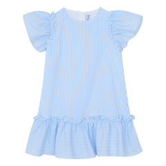 Tartine et Chocolat - Striped Ruffled Dress | Blue