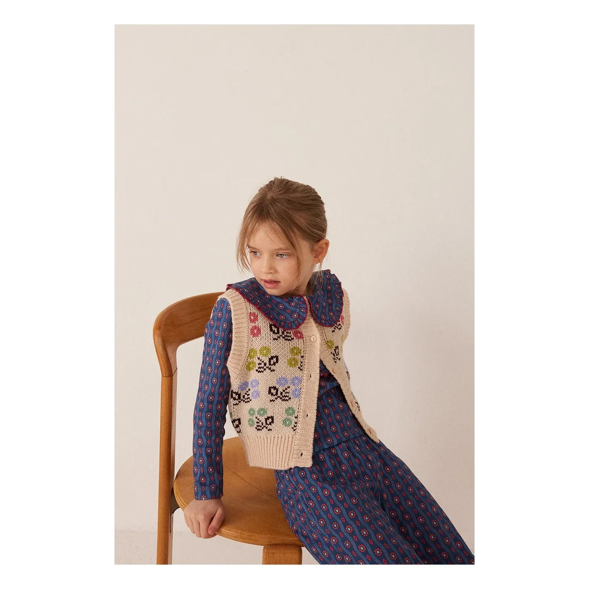 Hello Simone - Matou Flowers Organic Cotton T-Shirt | Navy