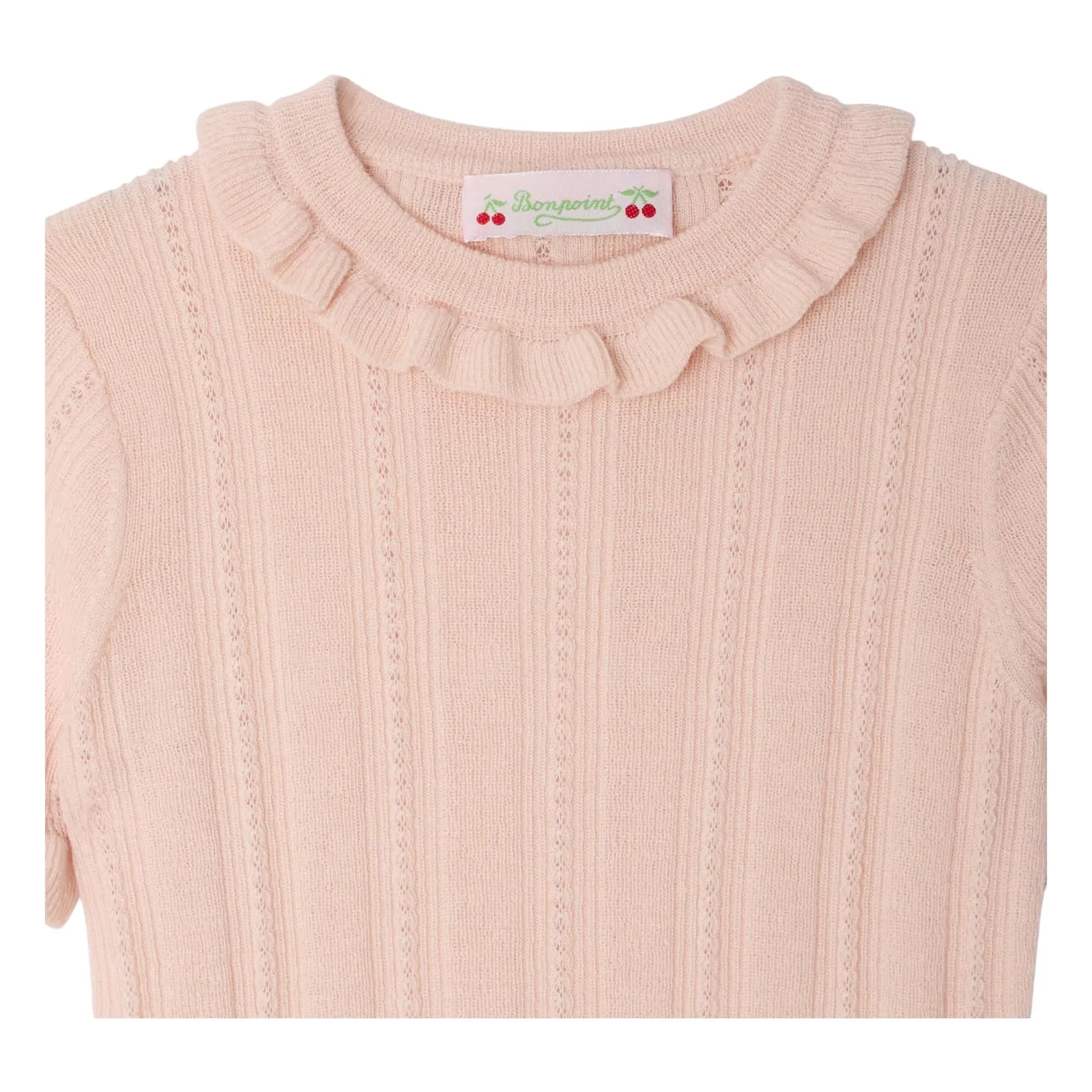 Bonpoint - Lucie Wool Thin Knit T-shirt | Powder Pink