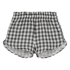 Studio Bohème - Georgette Gingham Organic Cotton Gauze Shorts | Black