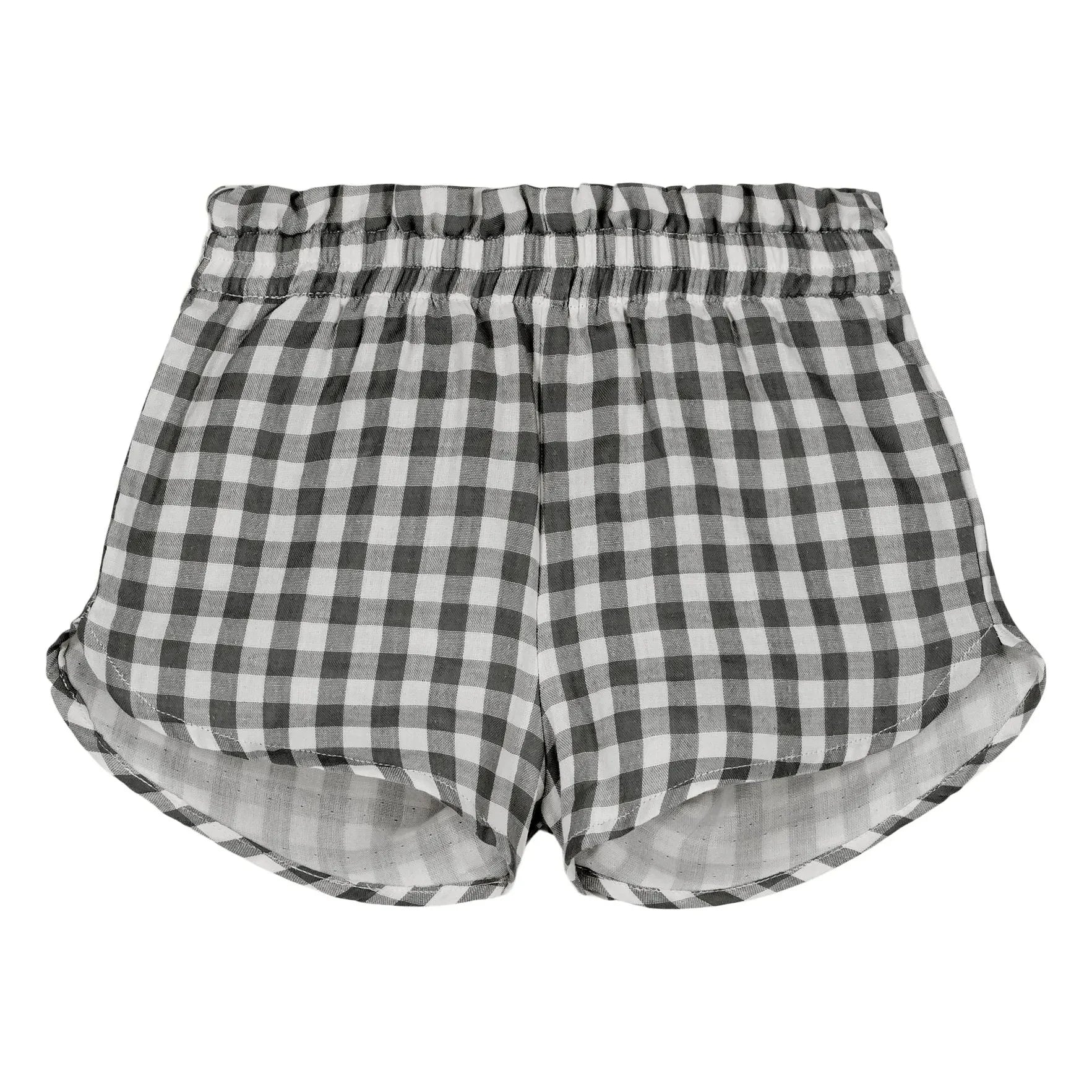 Studio Bohème - Georgette Gingham Organik Pamuklu Gazlı Şort | Siyah