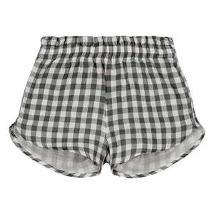 Studio Bohème - Georgette Gingham Organic Cotton Gauze Shorts | Black