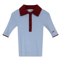 Indee - Ribbed Polo Neck T-Shirt Vietnam | Light Blue