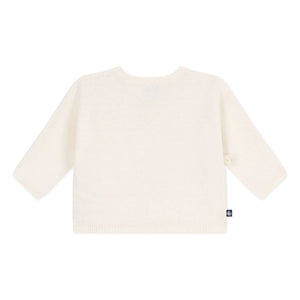 Petit Bateau - Pointelle Wool Cardigan | Ecru