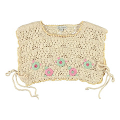 Bebe Organic - Anais Knitted Top Organic Cotton Flowers | Ecru