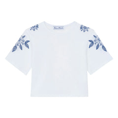 Tartine et Chocolat - Embroidered Flower T-Shirt | White