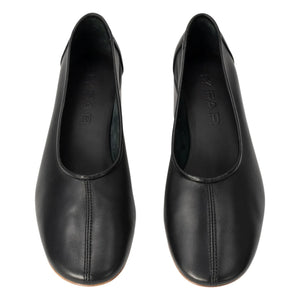 BY FAR - Prudence 45 Leather Ballerinas | Black