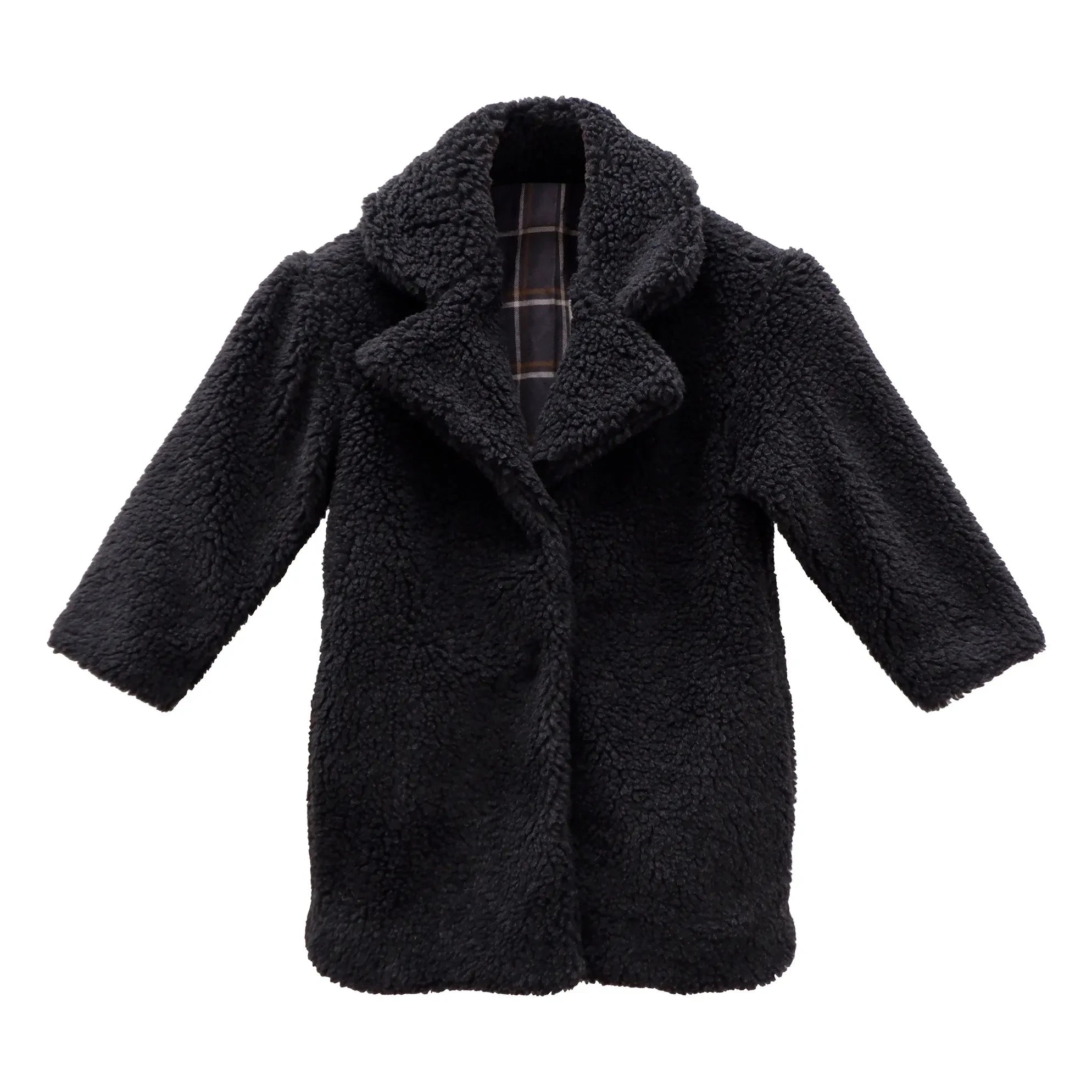 the new society - Freya Organic Cotton Faux Fur Coat | Charcoal Gray