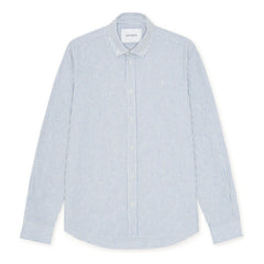 Les Deux - Striped Shirt Konrad Linen | Azure Blue