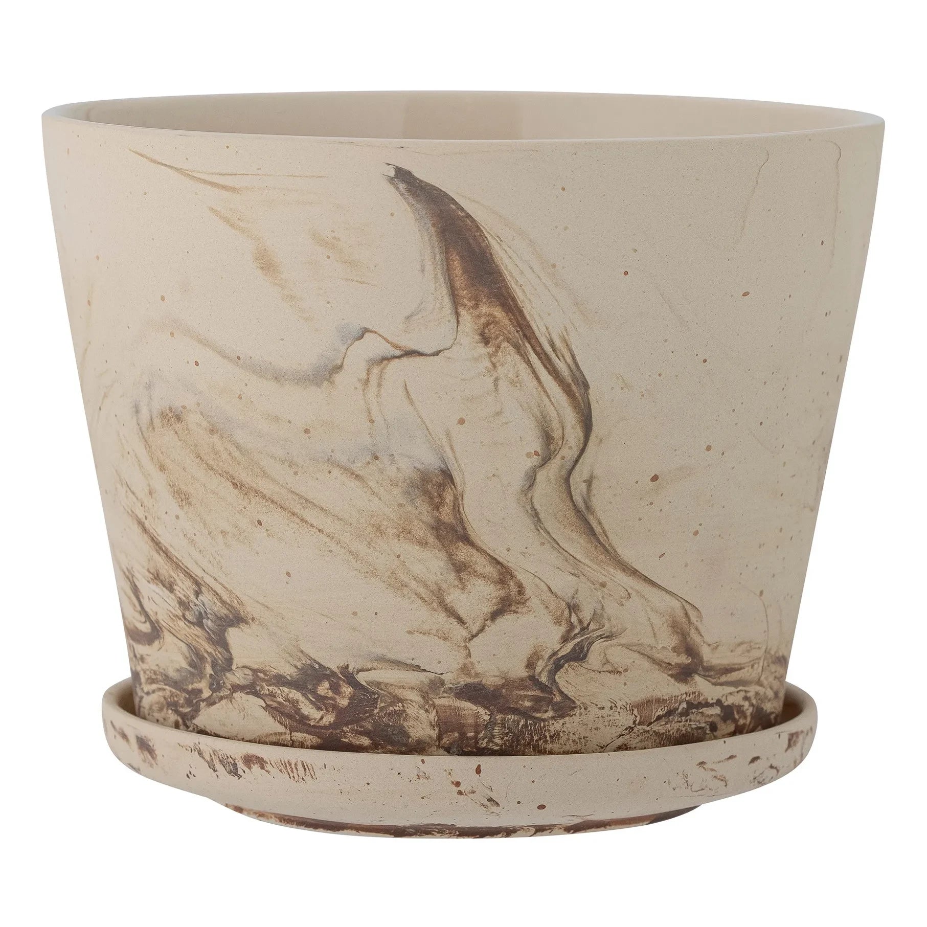 Bloomingville - Stacy Marble Effect Planter | Brown