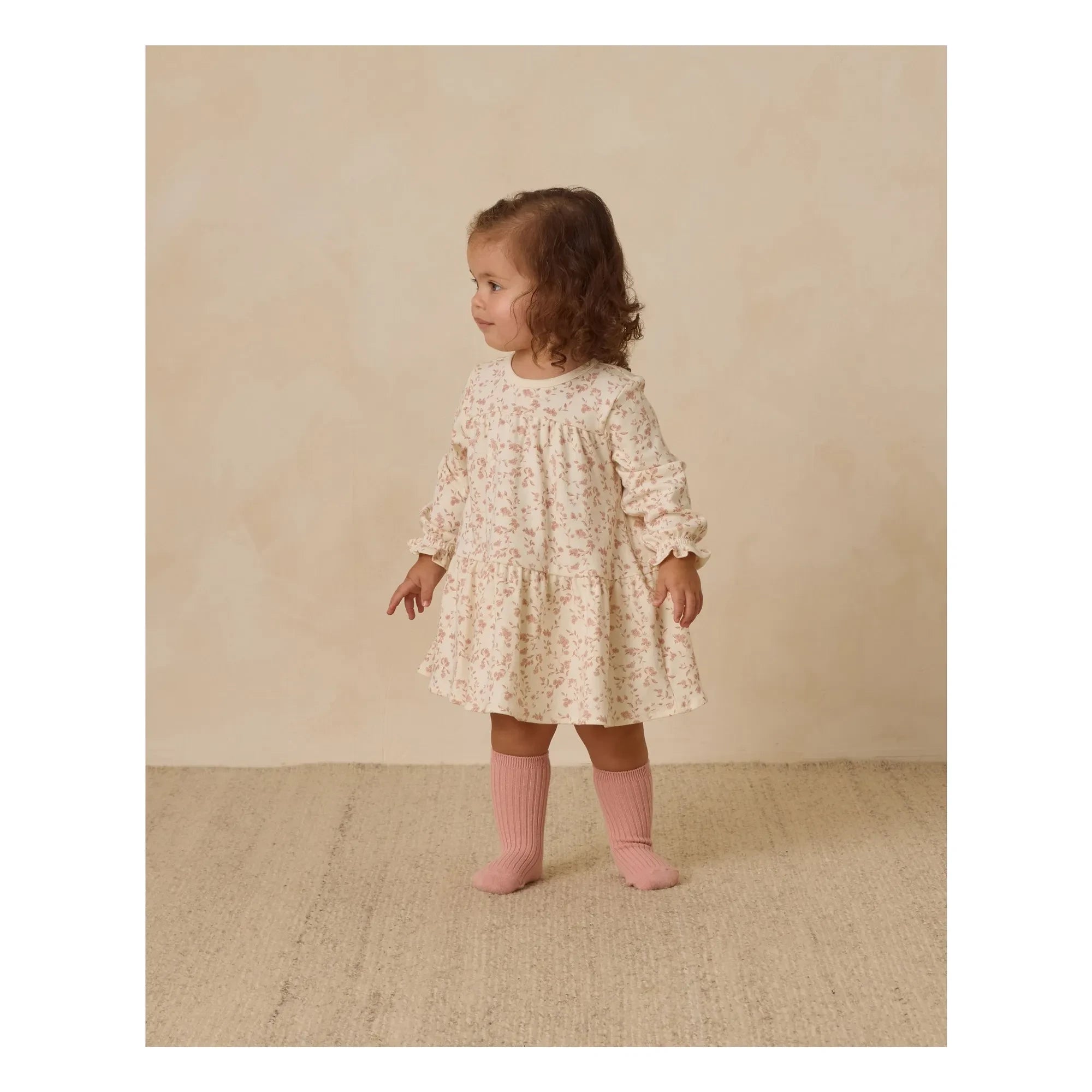 Quincy Mae - Organic Cotton Flower Dress | Ivory