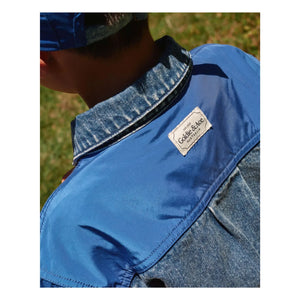 Goldie + Ace - Renk Bloklu Vintage Kot Ceket | Mavi