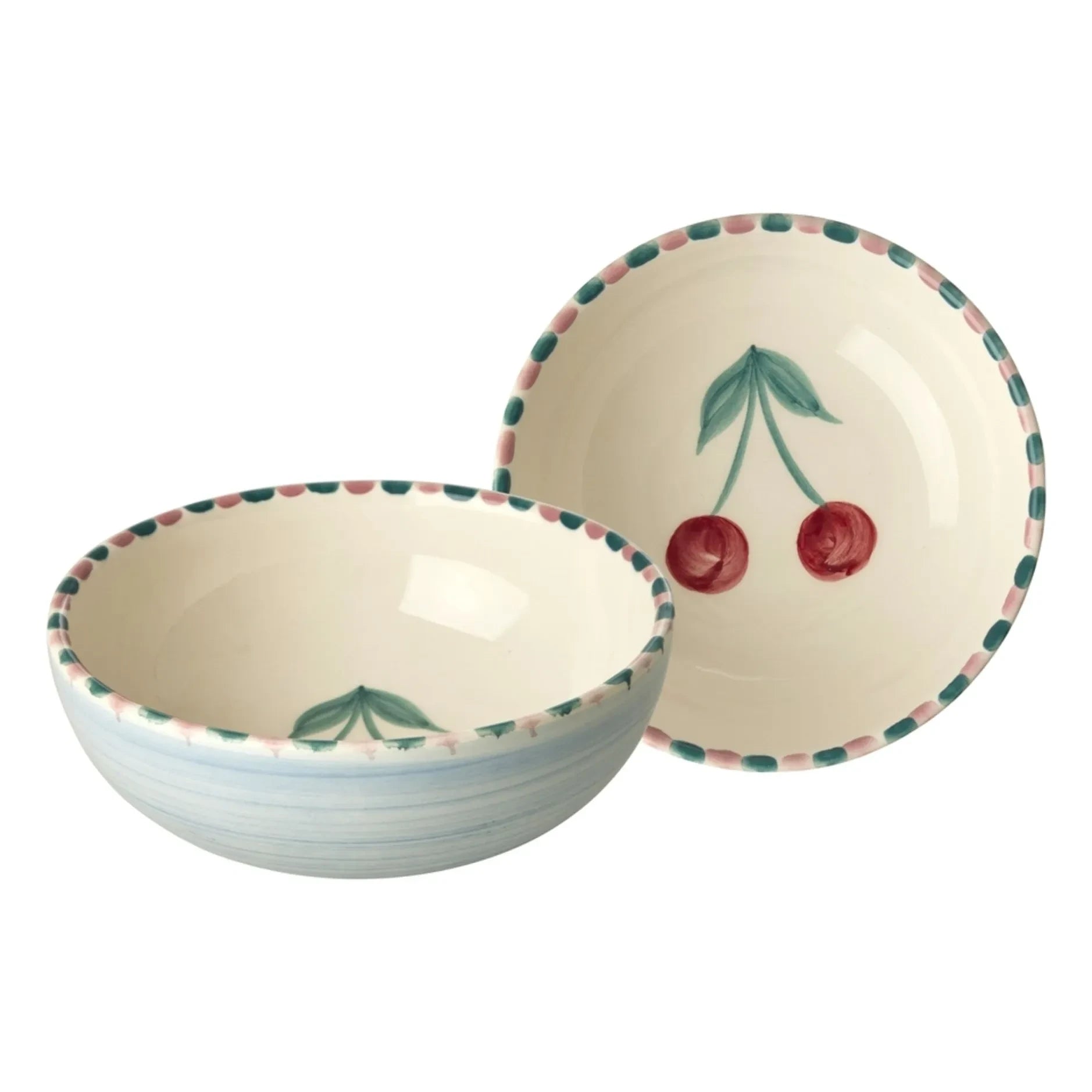 Rice - Cherry Ceramic Bowl | Light Blue