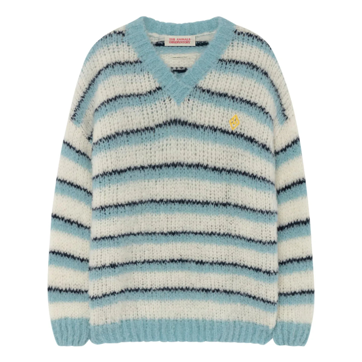 The Animals Observatory - Toucan Striped Wool Sweater | Light blue