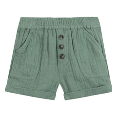 Tartine et Chocolat - Cotton Gingham Buttoned Shorts | Khaki