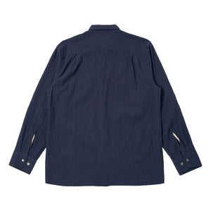 Universal Works - Lucky Seersucker Shirt | Navy
