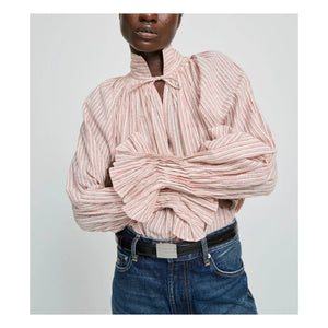 Laurence Bras - Wheela Striped Cotton Blouse | Beige