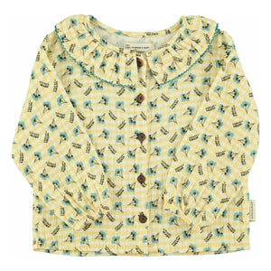 Piupiuchick - Floral Claudine Collar Blouse | Yellow