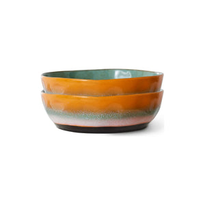 HKliving - Stoneware Soup Plate - Set of 2 | Light Blue