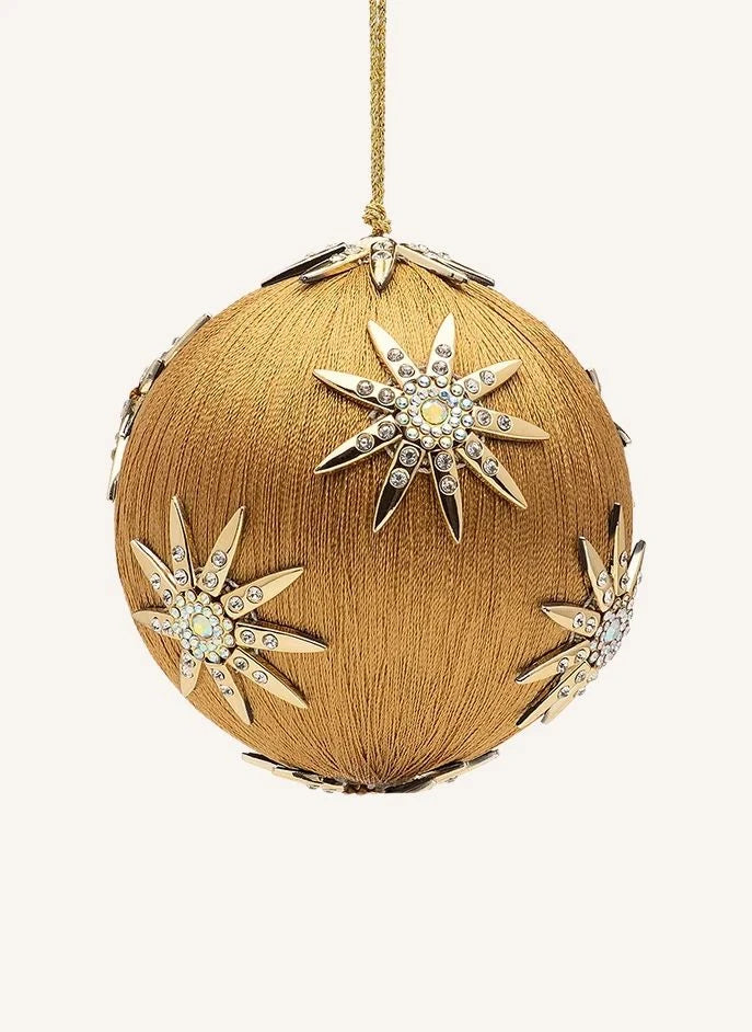 Anna + Nina - Starry Night Saffron Christmas Bauble | Yellow
