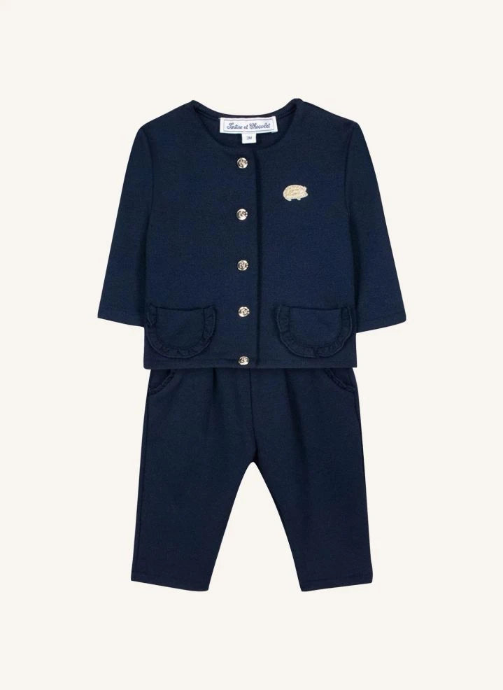 Tartine et Chocolat - Cardigan and Tights Set | Navy