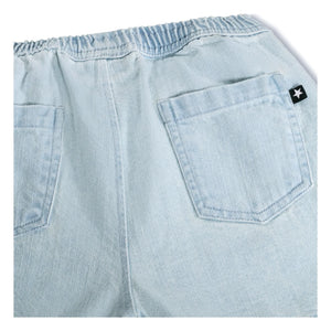 Molo - Denim Shine Organic Cotton Shorts | Light Blue
