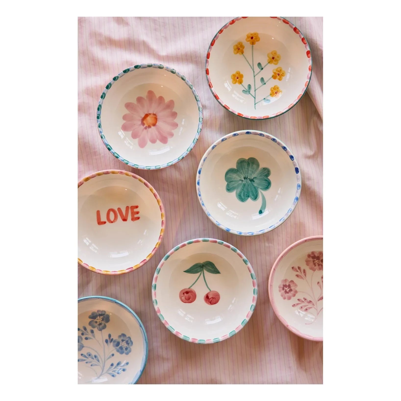 Rice - Floral Ceramic Bowl | Green Water