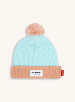 Hello Hossy - Color Block Pom-Pom Organic Cotton Beanie | Blue