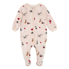 Petit Lem - Cat-themed Paws Pajama Organic Cotton | Pink