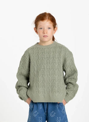 Hundred Pieces - Lacy Merino Wool Sweater | Water Green