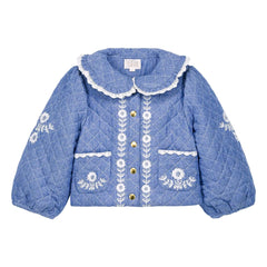 Louise Misha - Jouliana Organic Cotton Chambray Coat | Blue