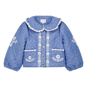 Louise Misha - Jouliana Organic Cotton Chambray Coat | Blue